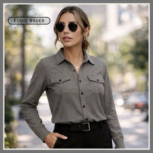 🤗Eddie Bauer Grey Long Sleeve Top/ Free Gift Every Time.